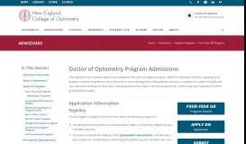 
							         Doctor of Optometry Program Admissions | Admissions | New England ...								  
							    