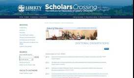 
							         Doctoral Dissertations | School of Education | Liberty University								  
							    