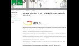 
							         Doctoral Programs in the Learning Sciences (REASON & DTP-LS ...								  
							    