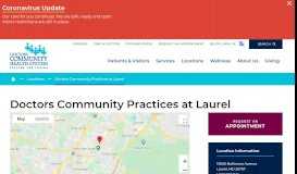 
							         Doctors Community Practices at Laurel | Doctors Community Hospital								  
							    