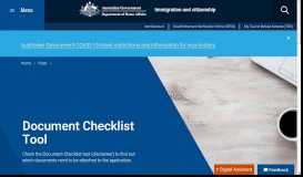 
							         Document Checklist Tool								  
							    