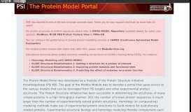 
							         Documentation -- Protein Model Portal - PSI SBKB								  
							    