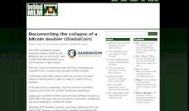 
							         Documenting the collapse of a bitcoin doubler (GladiaCoin)								  
							    