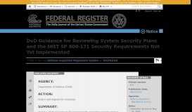 
							         DoD Guidance for Reviewing System Security Plans and the NIST ...								  
							    