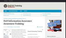 
							         DoD Information Assurance Awareness Training - DoD IA Training HQ								  
							    