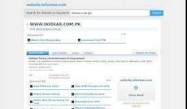 
							         dodear.com.pk at WI. DoDear Portal | Entertainment is Guaranteed								  
							    