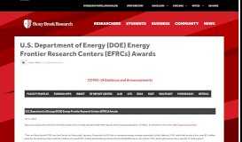 
							         (DOE) Energy Frontier Research Centers (EFRCs) Awards								  
							    