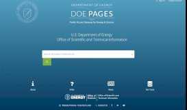 
							         DOE PAGES | OSTI, US Dept of Energy Office of Scientific and ...								  
							    