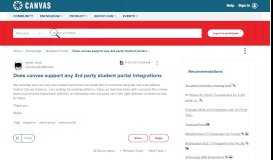 
							         Does canvas support any 3rd party student portal integrations ...								  
							    