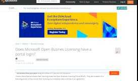 
							         Does Microsoft Open Busines Licensing have a portal login? - MS ...								  
							    