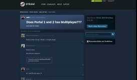 
							         Does Portal 1 and 2 has Multiplayer??? :: Help and Tips - Steam ...								  
							    