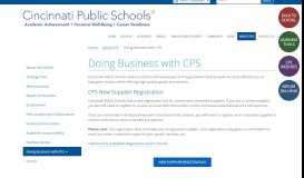 
							         Doing Business with CPS | Cincinnati Public Schools								  
							    
