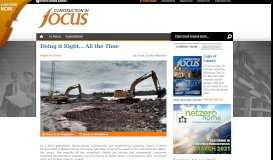 
							         Doing it Right… All the Time | Construction In Focus Magazine								  
							    