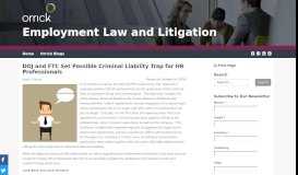 
							         DOJ and FTC Set Possible Criminal Liability Trap for HR Professionals ...								  
							    