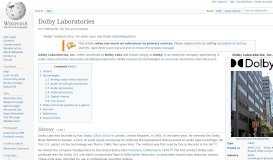 
							         Dolby Laboratories - Wikipedia								  
							    