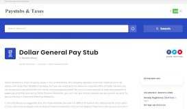 
							         Dollar General Pay Stub | Paystub & Taxes								  
							    