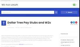 
							         Dollar Tree Pay Stubs and W2s | MY PAY LOGIN								  
							    