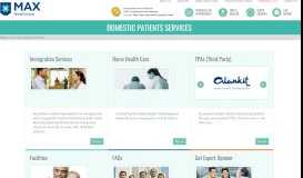 
							         Domestic Patients Services | Max Hospital								  
							    