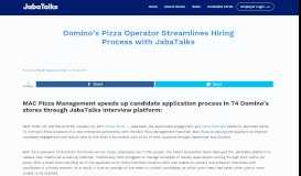 
							         Domino's Pizza Operator Streamlines Hiring Process with JabaTalks ...								  
							    