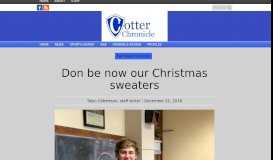 
							         Don be now our Christmas sweaters – Cotter Chronicle								  
							    