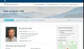 
							         Don Jackson, MD | Oncology - Hematology | Find a Doctor | Mission ...								  
							    