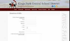 
							         Donation of Gifts - Kings Park Central School District								  
							    