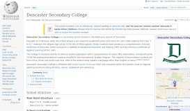 
							         Doncaster Secondary College - Wikipedia								  
							    