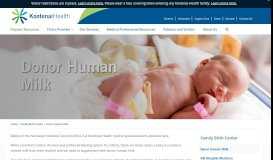 
							         Donor Human Milk - Kootenai Health								  
							    