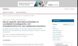 
							         Donor-specific anti-HLA antibodies in unrelated hematopoietic cell ...								  
							    