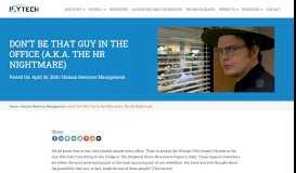 
							         Don't be THAT Guy in the Office (a.k.a. The HR Nightmare) - PayTech								  
							    