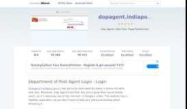 
							         Dopagent.indiapost.gov.in website. Department of Post Agent Login ...								  
							    