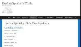 
							         Dothan Specialty Clinic Care Providers								  
							    