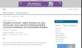 
							         'Double occlusion': black Artisan iris claw intraocular lens insertion ...								  
							    
