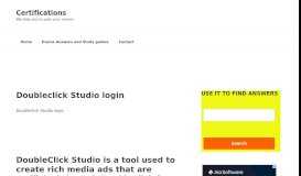 
							         Doubleclick Studio login - Certifications								  
							    