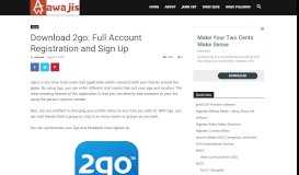 
							         Download 2go: Full Account Registration and Sign Up - Awajis								  
							    