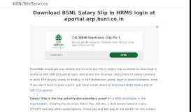 
							         Download BSNL Salary Slip in HRMS login at eportal.erp.bsnl ...								  
							    
