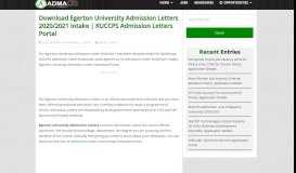 
							         Download Egerton University Admission Letters 2019/2020 Intake ...								  
							    