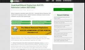 
							         Download Eldoret Polytechnic KUCCPS Admission Letters 2019/2020								  
							    