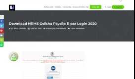
							         Download HRMS Odisha Payslip E-par Login 2020 - Defence ...								  
							    