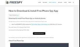 
							         Download & Install Free Phone Spy on Cell Phone								  
							    