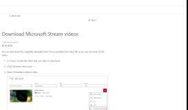 
							         Download Microsoft Stream videos | Microsoft Docs								  
							    