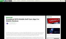 
							         Download MTN Mobile Self Care App For Mobile Devices – Mobilitaria								  
							    