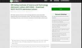 
							         Download RVIST KUCCPS Admission Letters - Admalic Kenya								  
							    