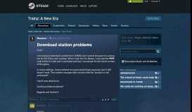 
							         Download station problems :: Trainz: A New Era General Discussions								  
							    