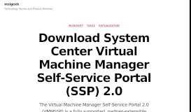 
							         Download System Center Virtual Machine Manager Self-Service ...								  
							    