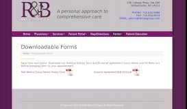 
							         Downloadable Forms | R&B Medical Group								  
							    
