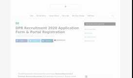 
							         DPR Recruitment 2019 Process, Form & Portal Registration								  
							    