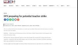
							         DPS preparing for potential teacher strike | FOX31 Denver								  
							    