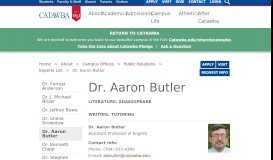 
							         Dr. Aaron Butler | Catawba - Catawba College								  
							    