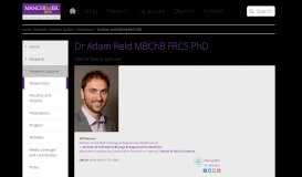 
							         Dr Adam Reid MBChB FRCS PhD | The University of Manchester								  
							    